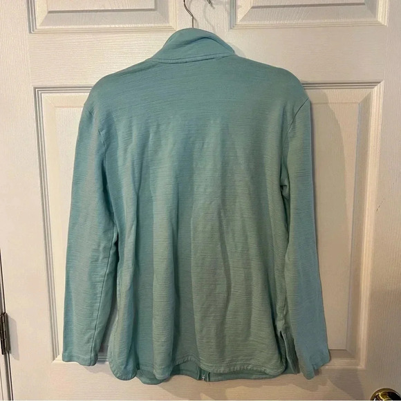T by Talbots Full Zip Sweatshirt Jacket Teal Green UPF 50 Womens Size Medium GUC - Picture 3 of 6
